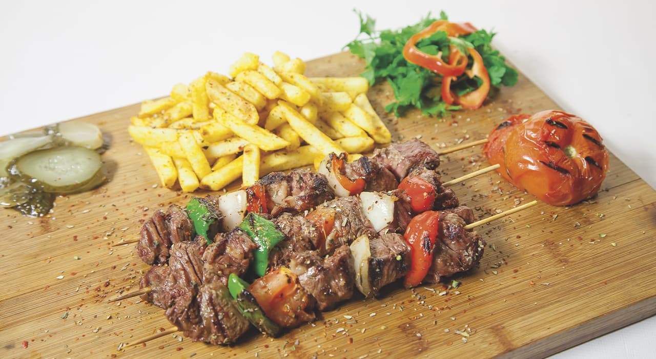 Shashlik Meaning Skewered Meat Originally Made Stock Photo 682149109